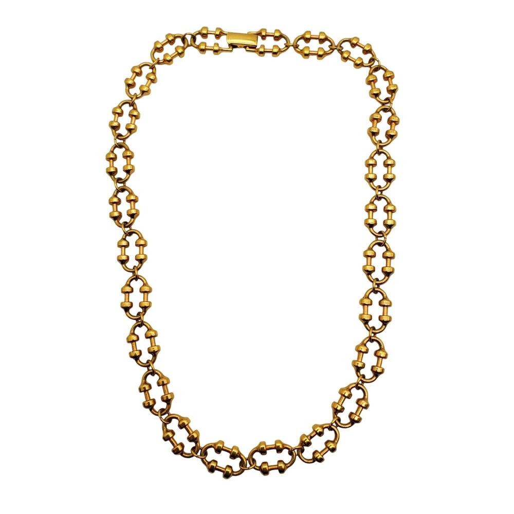 Avon Gold Tone Necklace Strand Oval Chunky Chain 1980s Statement Classic Vintage - Picture 7 of 9